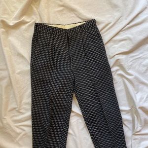 Black & Grey Vintage Wool Trousers Houndstooth